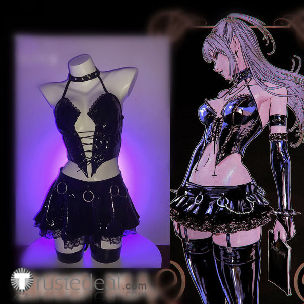 Death Note Misa Amane Black Gothic Dress Fanart Cosplay Costume
