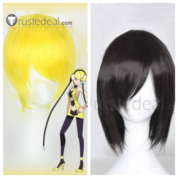 Pokemon Elesa XY Calem Black Yellow Cosplay Wig and Hat