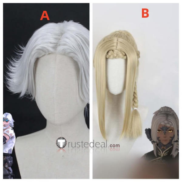 Final Fantasy14 FFXIV Gyr Abanian Plait Miqote Hair Cid nan Garlond Styled Cosplay Wig