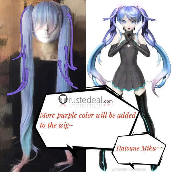 Vocaloid Hatsune Miku Project DIVA Future Tone GHOST Ponytails Cosplay Wig