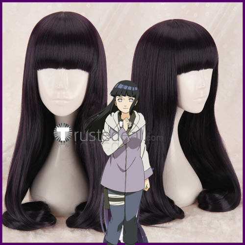Naruto Hinata Hyuuga Long Purple Black Blue Cosplay Wig 100cm