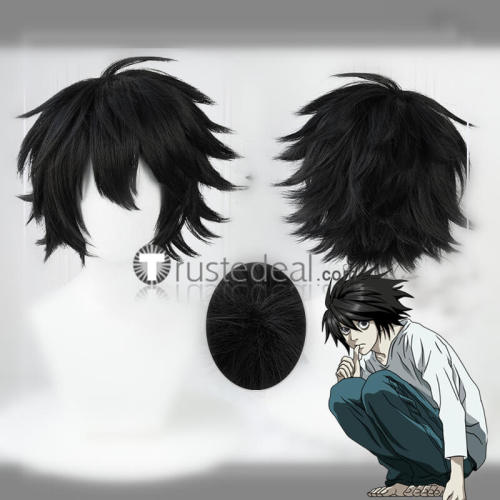 Death Note L Lawliet Ryuuzaki Black Cosplay Wig