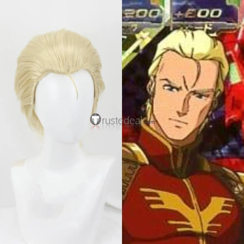 Mobile Suit Gundam Seed Char Aznable Blonde Yellow Cosplay Wigs