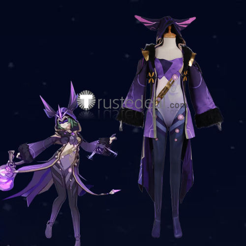 Genshin Impact Fatui Electro Cicin Mage Purple Suit Cosplay Costume