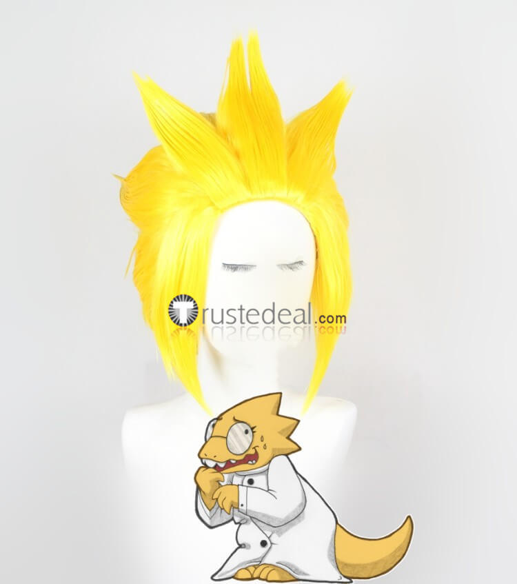 Undertale Betty Bete Noire Alphys Yellow Pink Styled Cosplay Wig