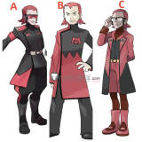 Pokemon Team Magma Maxie Red Black Cosplay Costumes