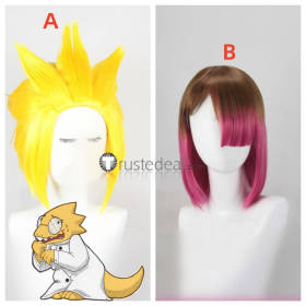 Undertale Betty Bete Noire Alphys Yellow Pink Styled Cosplay Wig