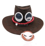 One Piece Portgas D. Ace Cosplay Orange Red Brown Hat Props Accessories