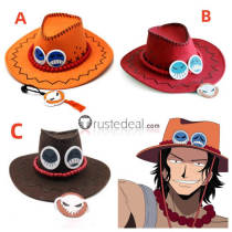One Piece Portgas D. Ace Cosplay Orange Red Brown Hat Props Accessories