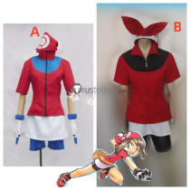 Pokemon Ruby Sapphire May Haruka Red Blue Black Cosplay Costume