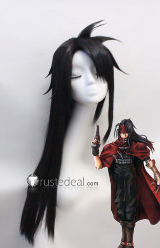 Final Fantasy VII FF7 Shantotto Vincent Valentine Black Styled Cosplay Wig