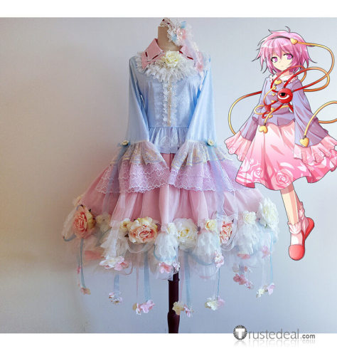 Touhou Project Satori Komeiji Lolita Dress Cosplay Costume