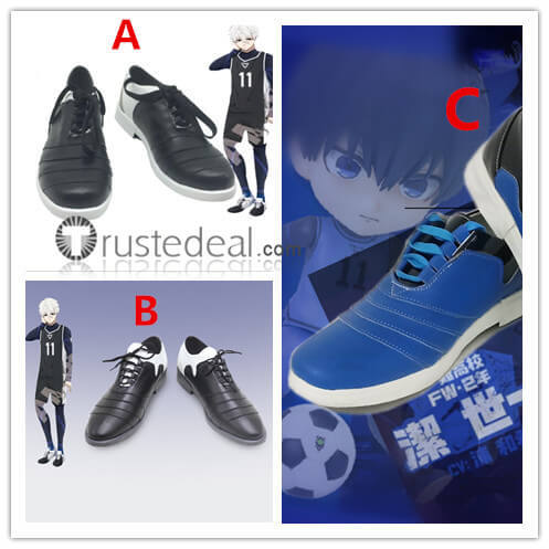Blue Lock Yo Hiori Nagi Seishiro Rin Itoshi Reo Mikage Blue Black Cosplay Shoes