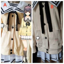 Kimi to Kanojo to Kanojo no Koi Mukou Aoi Miyuki Sone White Black School Uniform Yellow Cardigan Cosplay Costume