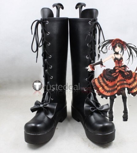 Date A Live Kurumi Tokisaki Tohka Yatogami Spirit Yoshino Gothic Cosplay Boots Shoes