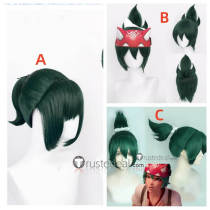 Overwatch 2 Kiriko Kamori Ofuda Green Cosplay Wig Accessories Props