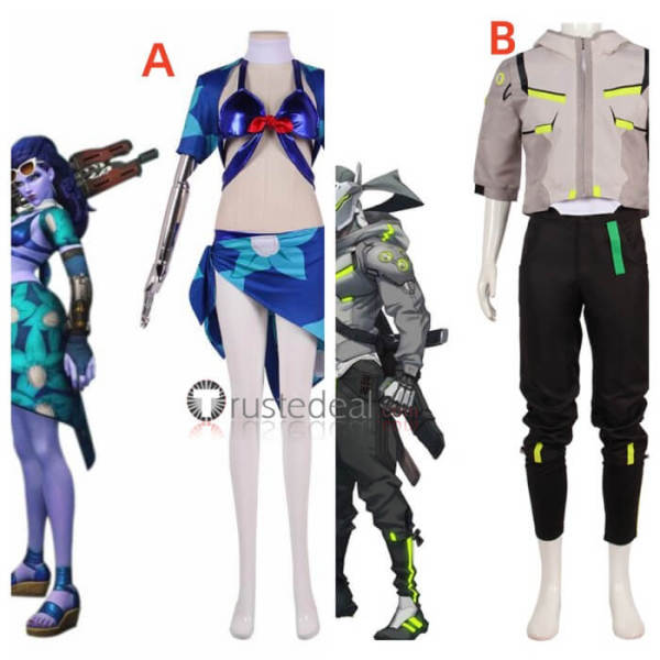 Overwatch 2 Genji Widowmaker Summer Pool Party Cosplay Costume