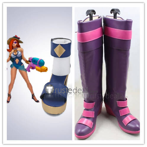 League of Legends Arcade Miss Fortune Pool Party Cosplay Boots Shoes