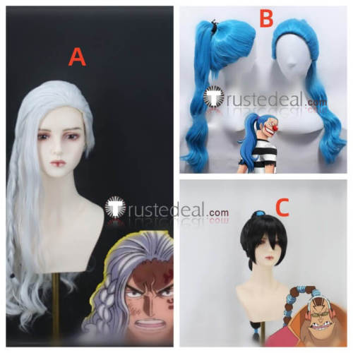 One Piece The Star Clown Buggy Scratchmen Apoo Alber King Styled Silver Blue Black Cosplay Wigs