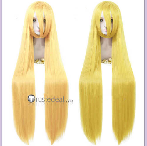 Monogatari Bakemonogatari Shinobu Oshino Blonde Yellow Cospay Wigs