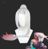 League of Legends LOL Spirit Blossom Battle Academia Yasuo Yone Silver White Pink Ponytail Black Cosplay Wigs
