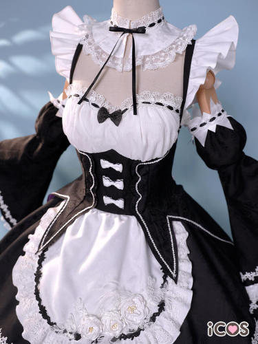 ICOS Re Zero Kara Hajimeru Isekai Seikatsu Twins Rem Ram Lolita Maid Cosplay Costume