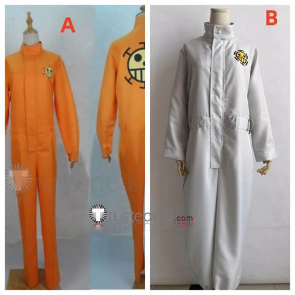 One Piece Heart Pirates Trafalgar D. Water Law Bepo Penguin Orange White Jumpsuit Cosplay Costume