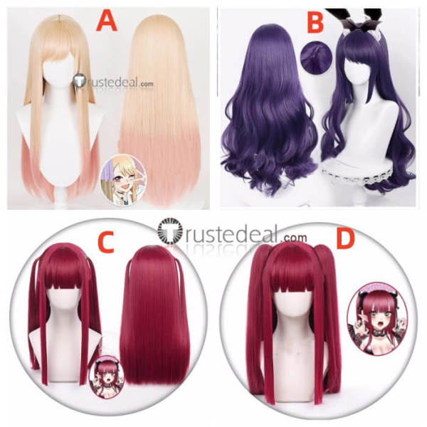 Sono Bisque Doll wa Koi wo Suru My Dress Up Darling Kitagawa Marin Kuroe Shizuku-Tan Pink Blonde Cosplay Wigs