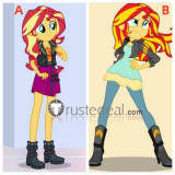 My Little Pony Equestria Girls Sunset Shimmer Black Pink Blue Cosplay Costume 2