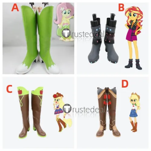 My Little Pony Equestria Girls Applejack Fluttershy Sunset Shimmer Cosplay Boots Shoes