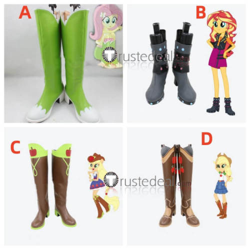 My Little Pony Equestria Girls Applejack Fluttershy Sunset Shimmer Cosplay Boots Shoes