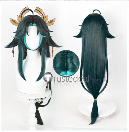 Genshin Impact Xiao Female Genderbend Short Long Green Blue Cosplay Wig