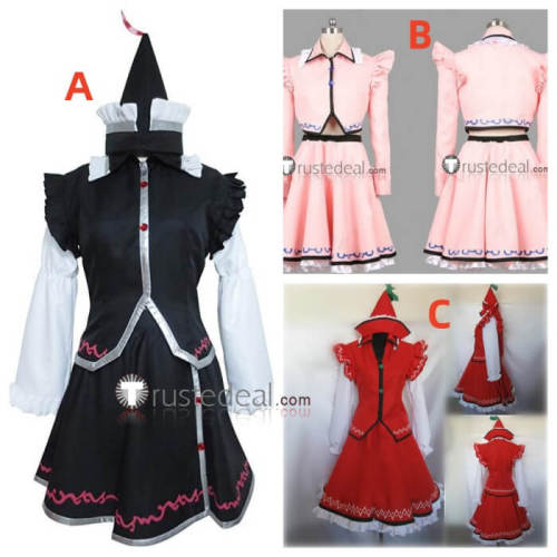 Touhou Project Lunasa Merlin Lyrica Prismriver Black Red Pink Cosplay Costumes