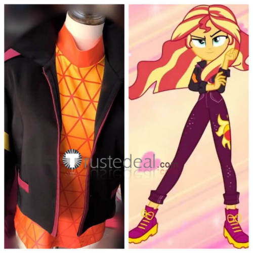 My Little Pony Equestria Girls Sunset Shimmer Black Orange Cosplay Costume