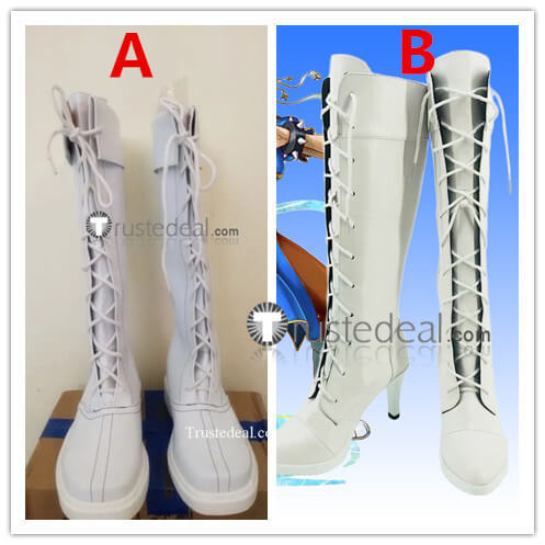 Street Fighter CHUN LI White Cosplay Boots Shoes