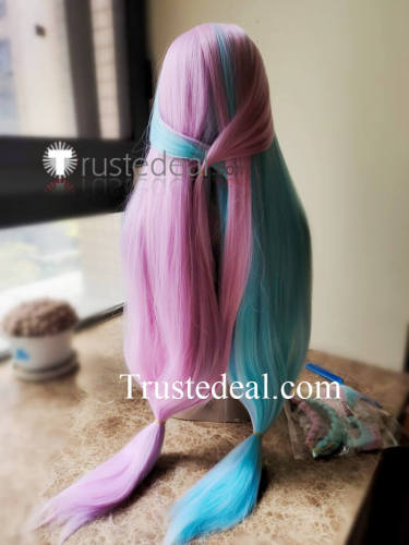 Pokemon Scarlet and Violet Gym Leader Iono Pink Blue Cosplay Wig