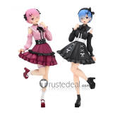 Re: Zero kara Hajimeru Isekai Seikatsu Rem Ram Girly Outfit Version Black Pink Cosplay Costumes