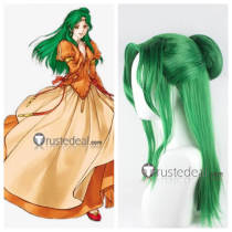 Fire Emblem Path of Radiance Princess of Crimea Elincia Ridell Crimea Green Cosplay Wig