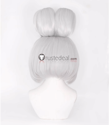 White wig with outlet bun