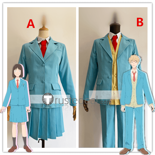 Skip and Loafer Sousuke Shima Mitsumi Iwakura Blue Uniform Cosplay Costume