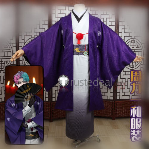 Vtuber Virtual YouTuber NIJISANJI Joe Rikiichi Purple Kimono Cosplay Costume