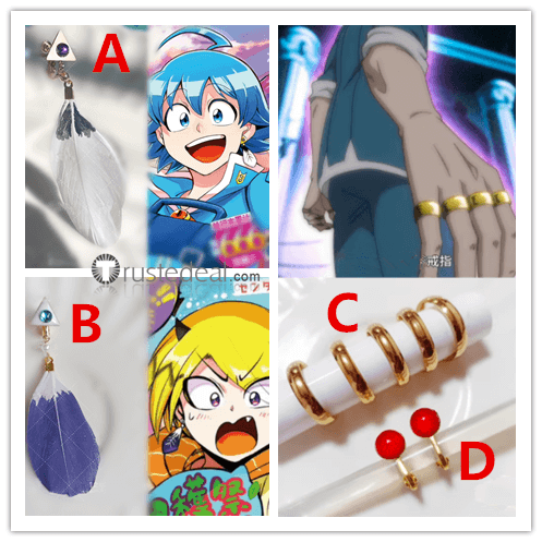 Mairimashita Iruma kun Shax Lied Iruma Andro M. Jazz Earring Rings Cosplay Props Accessories