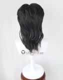 Lace Front Black Silver Grey Mullet Wolf Cut Middle Part Styled Wig