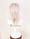 Lace Front Black Silver Grey Mullet Wolf Cut Middle Part Styled Wig