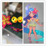 League of Legends LOL Pool Party Zoe Long Blue Gradient Cosplay Wig Props