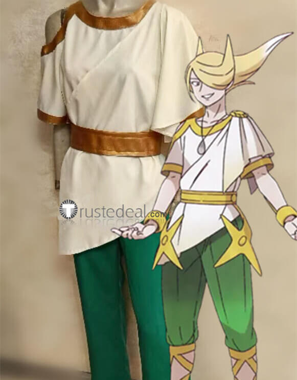 Pokemon Legends Arceus Volo White Green Cosplay Costume
