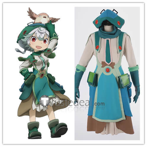 Made in Abyss Prushka Green Blue Cosplay Costume