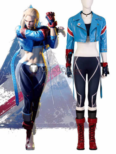 Street Fighter 6 Cammy Blue Jacket Cosplay Costume