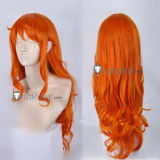 One Piece Nami Long Orange Curly Cosplay Wig