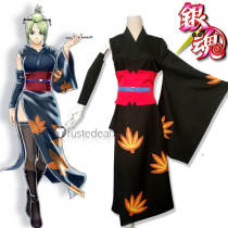 Gintama Tsukuyo Black Kimono Cosplay Costume
